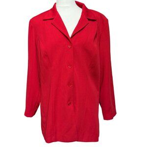 Studio‎ I Womens Red Blazer Long Line Jacket Office Career Capsule Plus Sz 18W